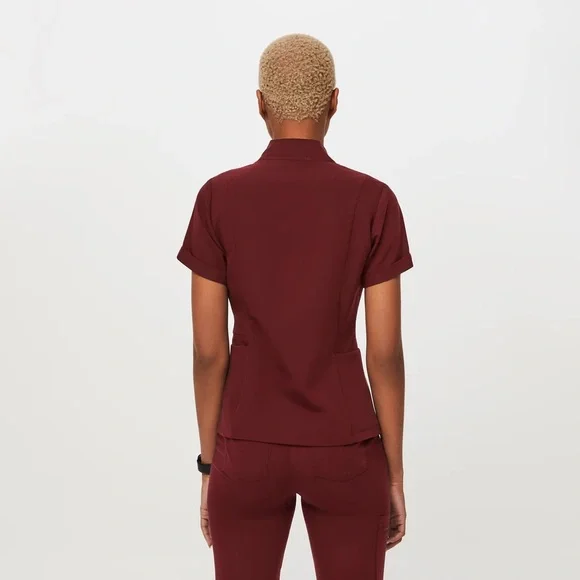 FIGS • NWT Burgundy LIMITED EDITION Inala Slim Scrub Top • Medium - Picture 6 of 12